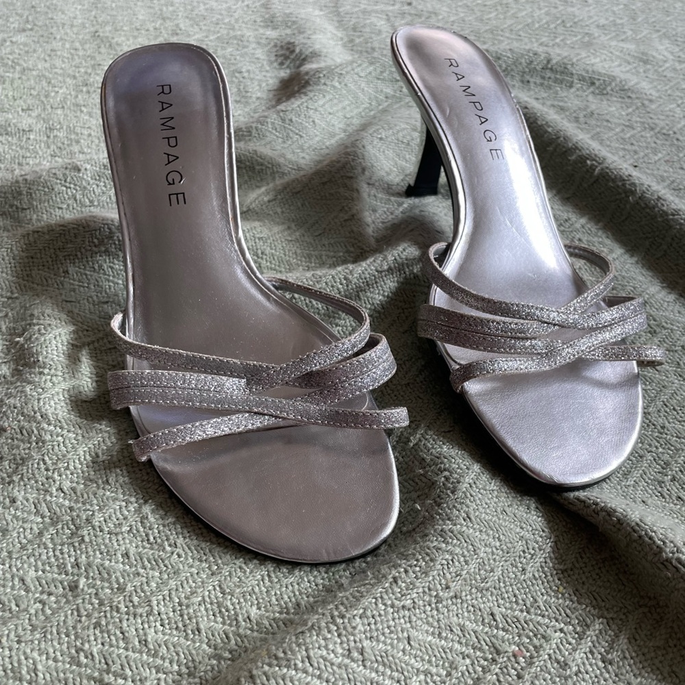 Silver Rampage heels